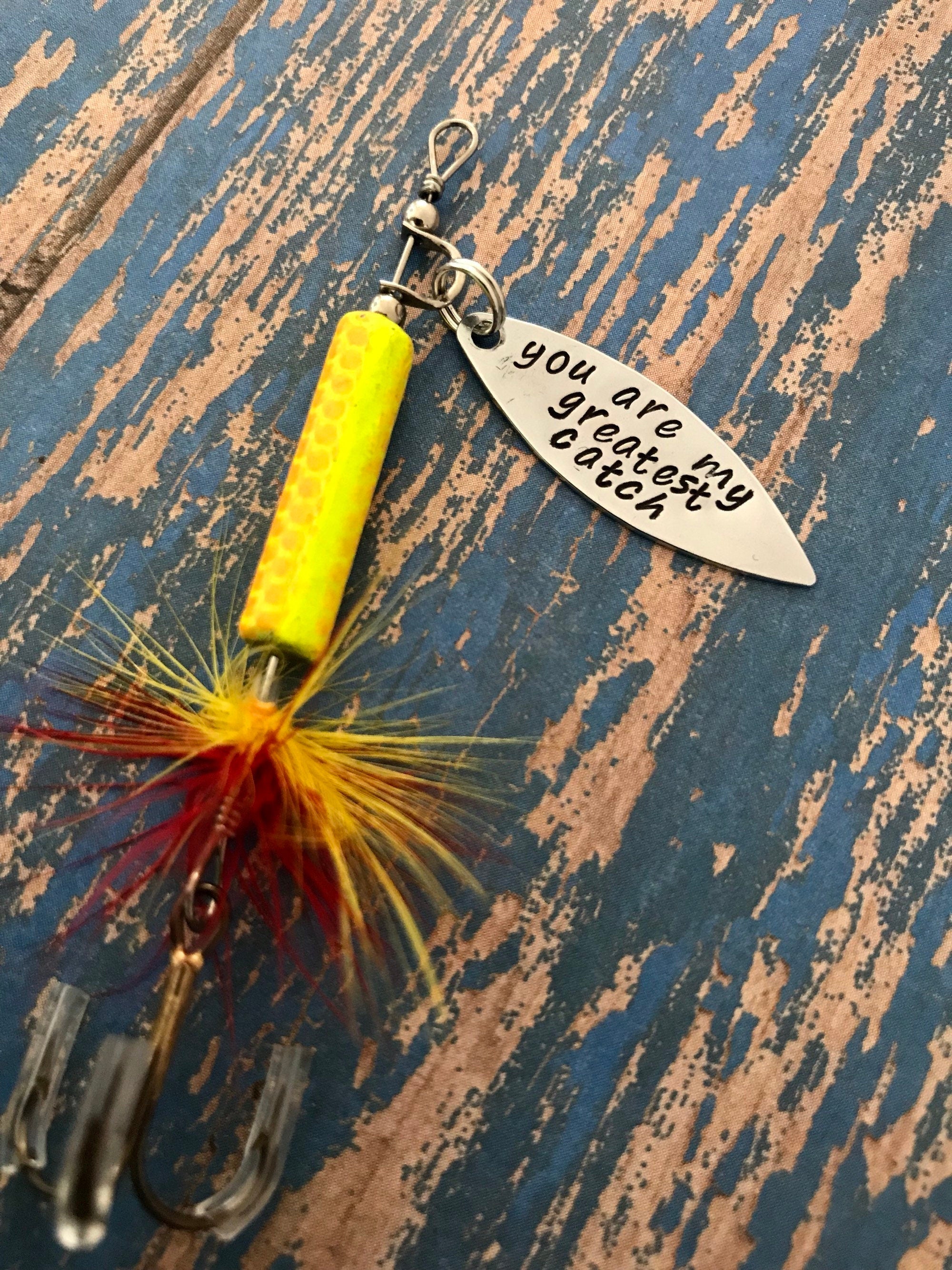 TODAY show feature You are my greatest catch Fishing Lure Hand Stamped - Anniversary - Engagement - Wedding - Boyfriend Gift - Engraved