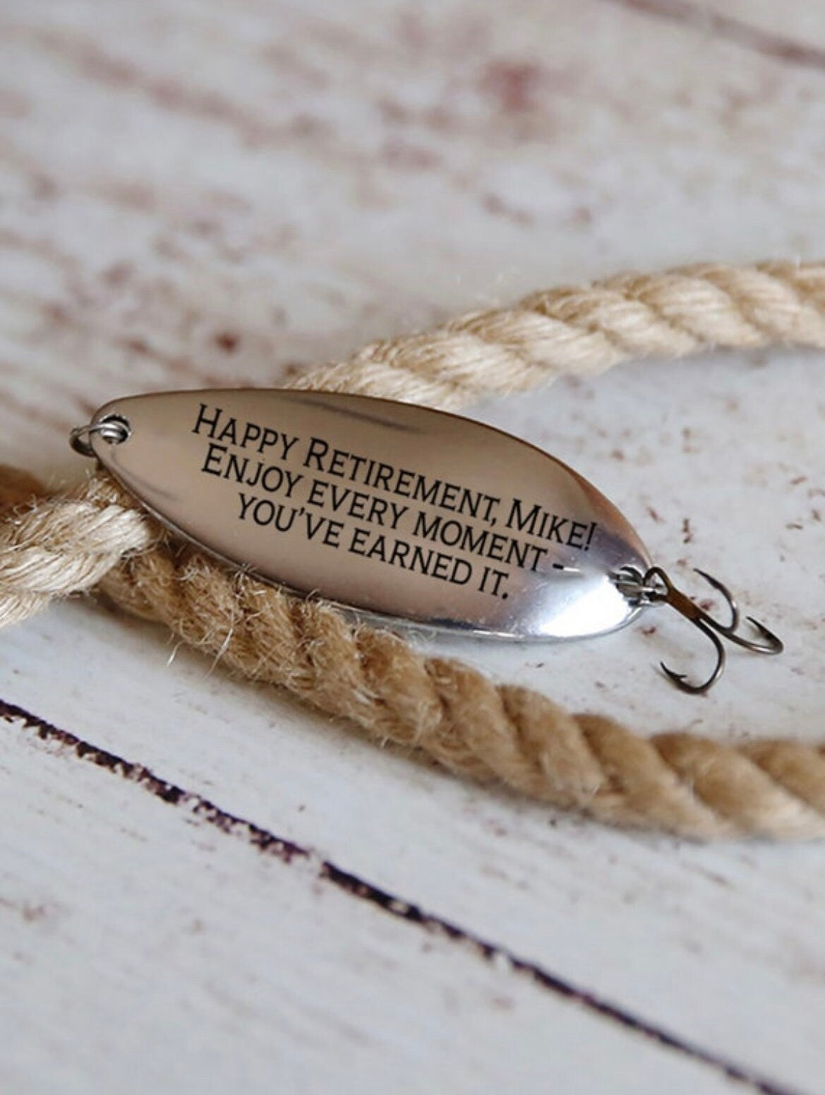 Personalized Fishing Lure Custom Fish Gift Father's Day Gift For Dad Rustic Wedding Party Gift Retirement Gift Anniversary Large Size