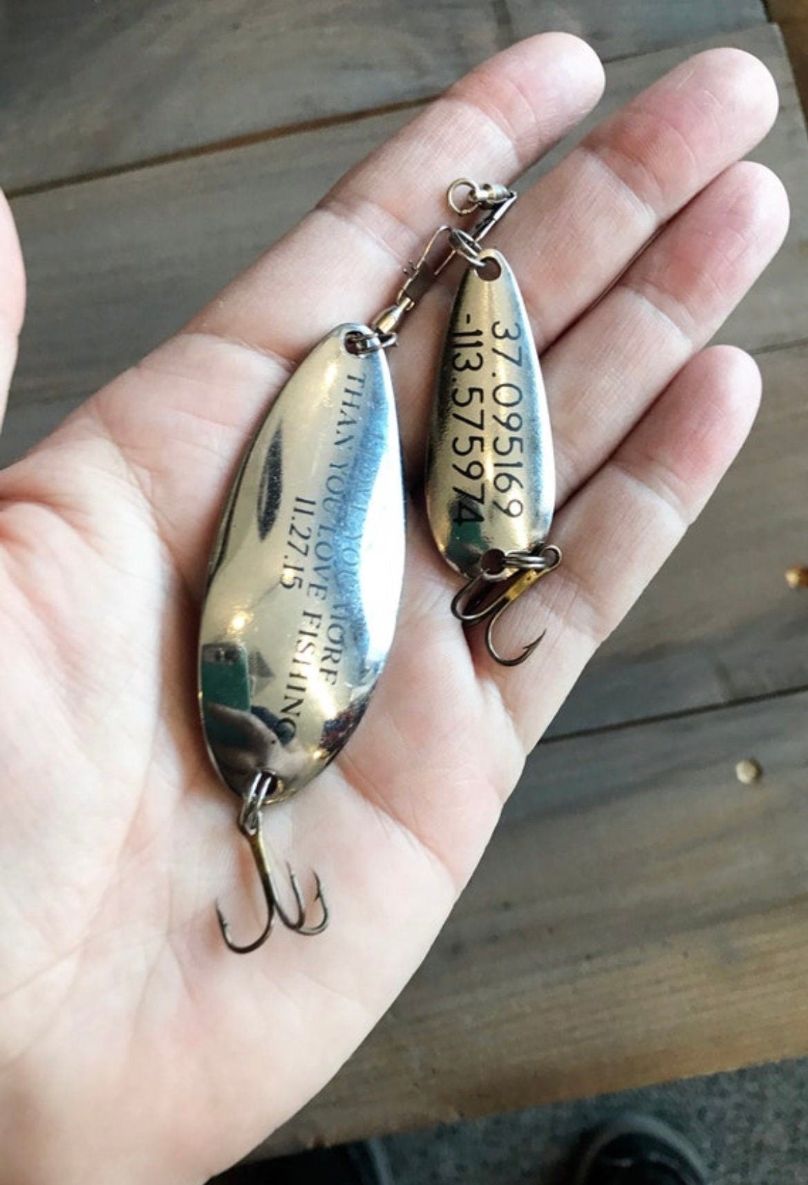 Personalized Fishing Lure Custom Fish Gift Father's Day Gift For Dad Rustic Wedding Party Gift Retirement Gift Anniversary Large Size