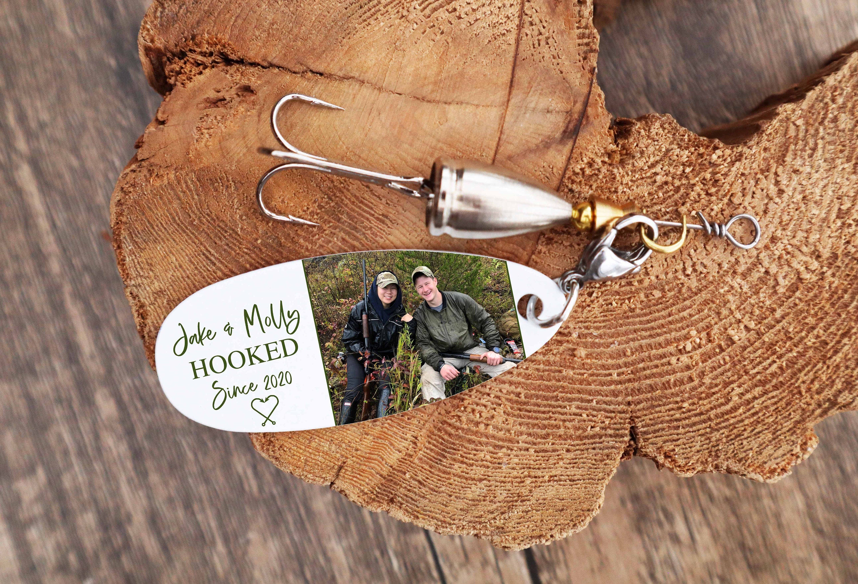 Personalized Fishing Lure, Custom Fishing Lures are a unique anniversary gift for parents and couples who love to fish,