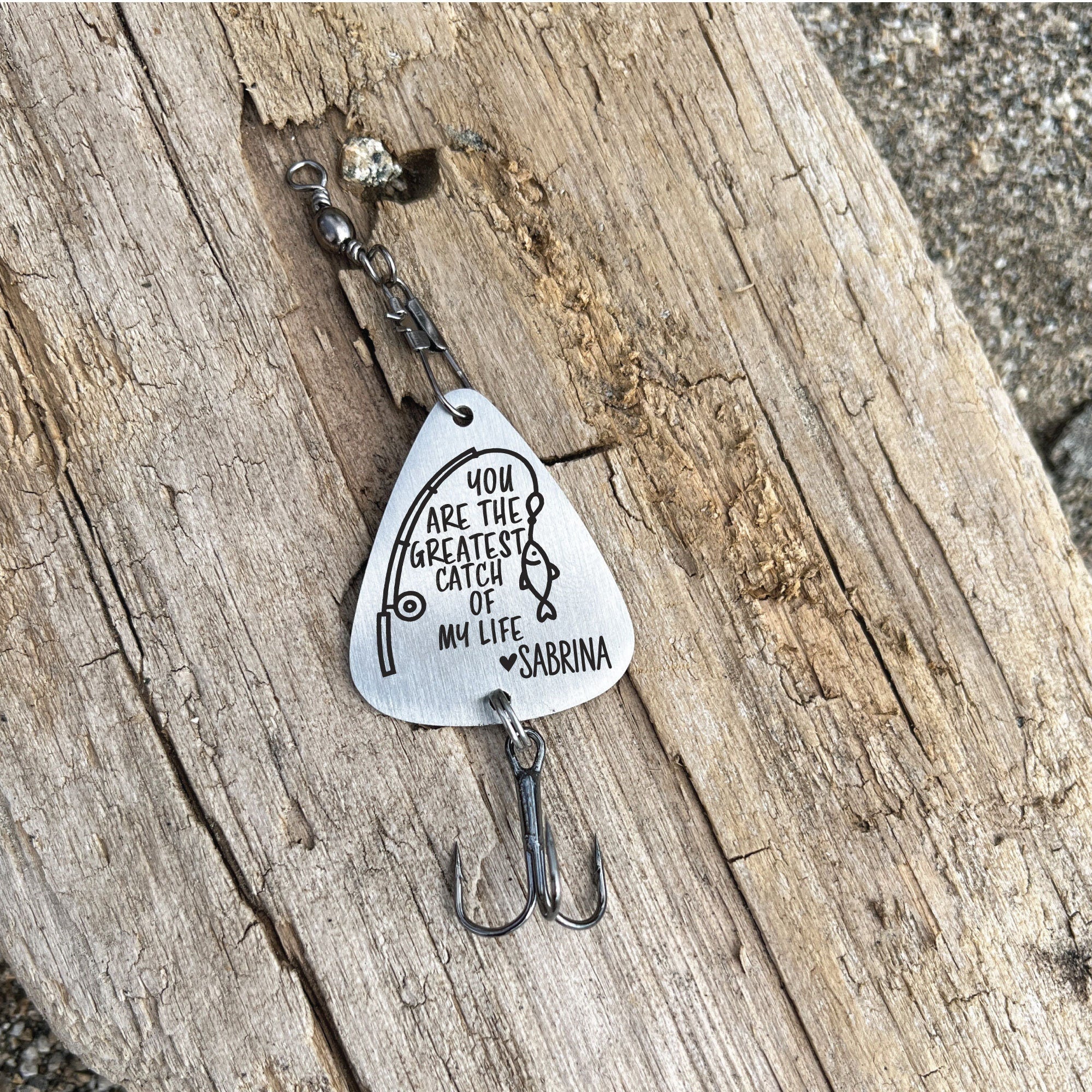 Greatest Catch Fishing Lure- Personalized Fishing Lure Spinner Stainless Steel Personalized Husband Boyfriend Engraved Gift Fisherman