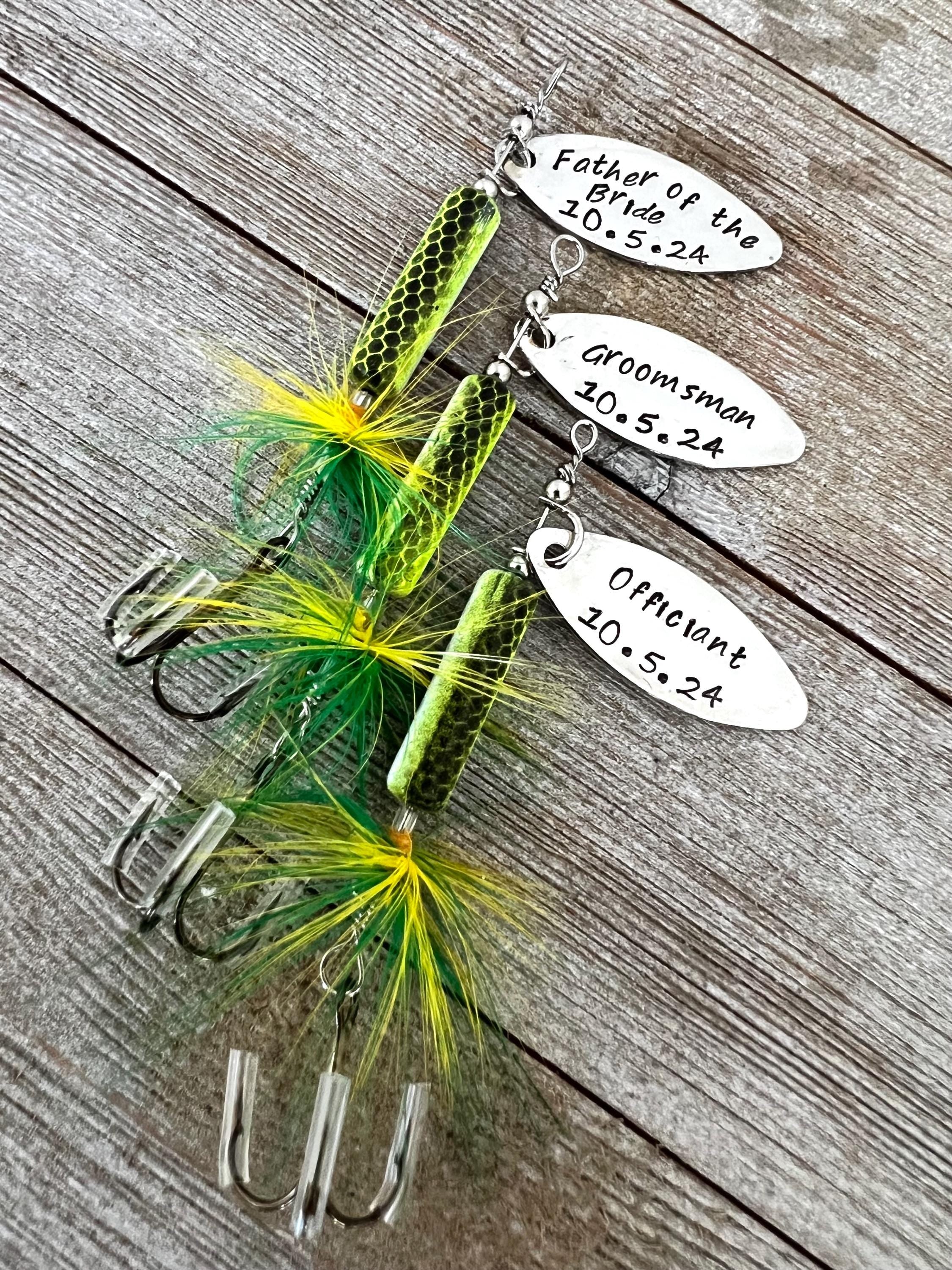 TODAY show feature Best Man Groomsman Fishing Lure Hand Stamped with Date Option - Engraved - Wedding - Best Man Gift - Groomsman Gift