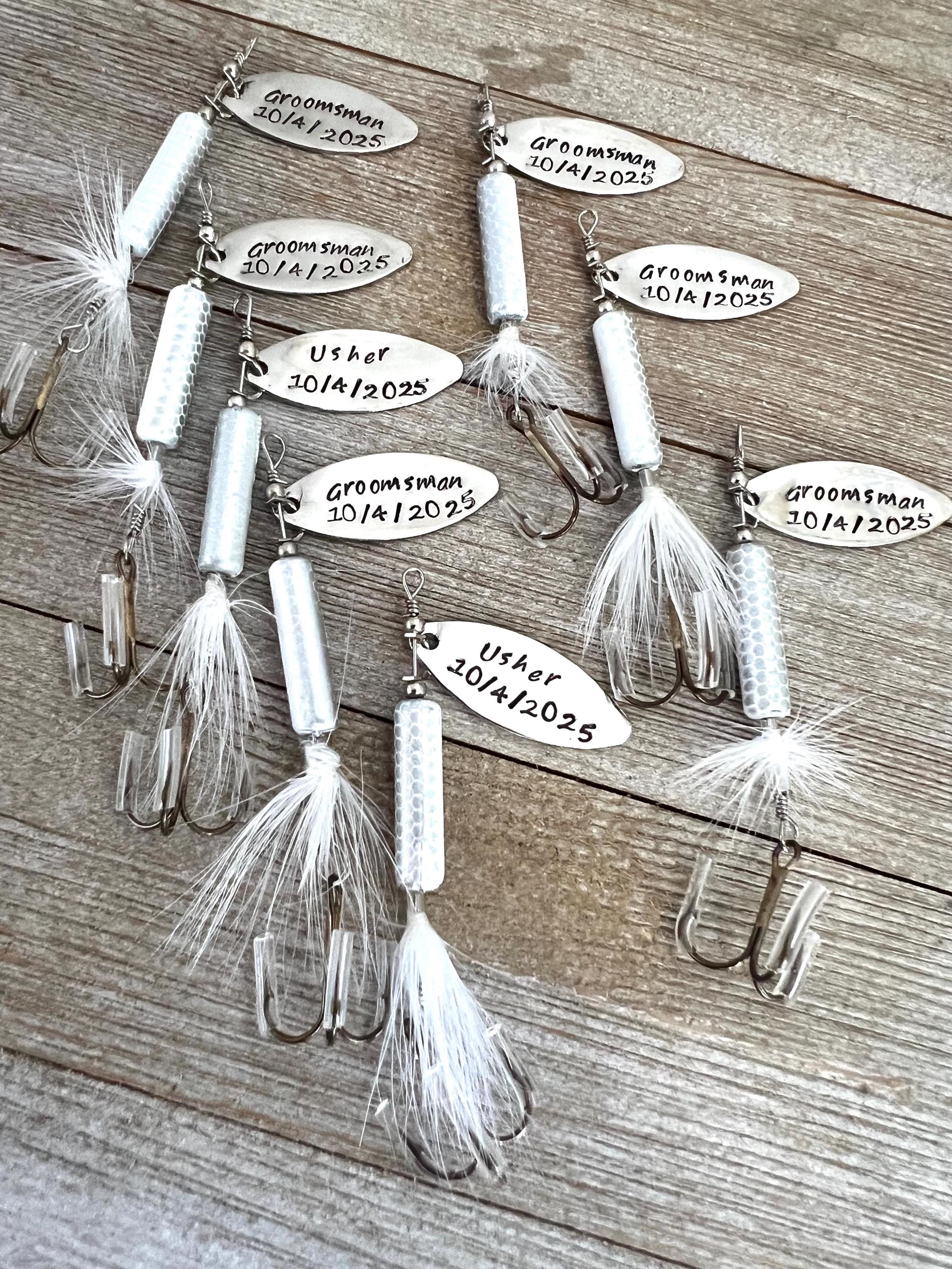 TODAY show feature Best Man Groomsman Fishing Lure Hand Stamped with Date Option - Engraved - Wedding - Best Man Gift - Groomsman Gift