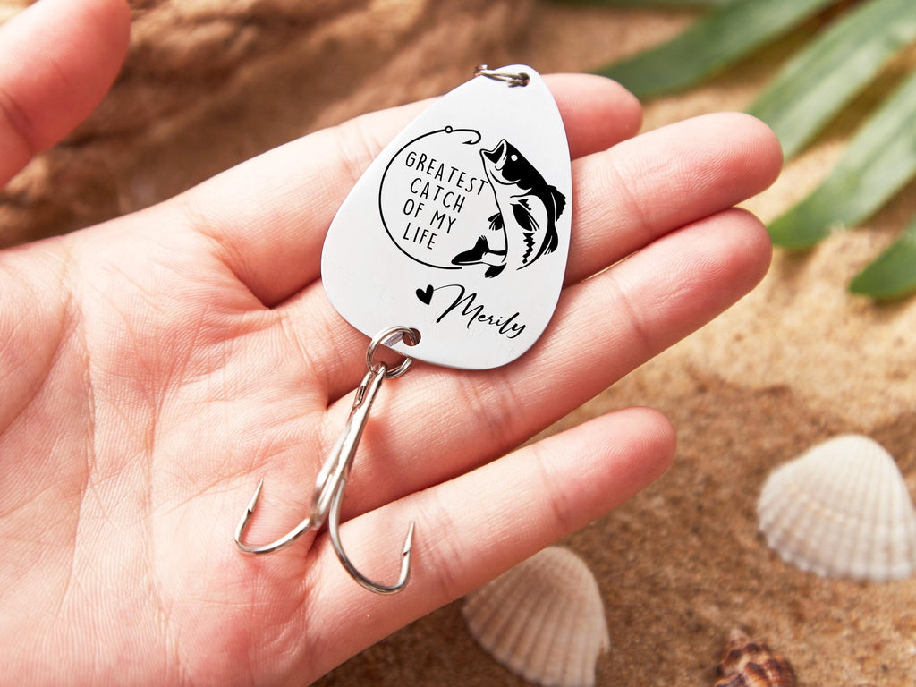 Fishing Gifts for Men-Engraved Fishing Lure-Personalized Fishing Keychain Gift-Fathers Day Giftt-Fishing Gift for Husband-Catch Fishing Lure