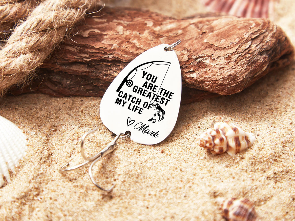 Fishing Gifts for Men-Engraved Fishing Lure-Personalized Fishing Keychain Gift-Fathers Day Giftt-Fishing Gift for Husband-Catch Fishing Lure