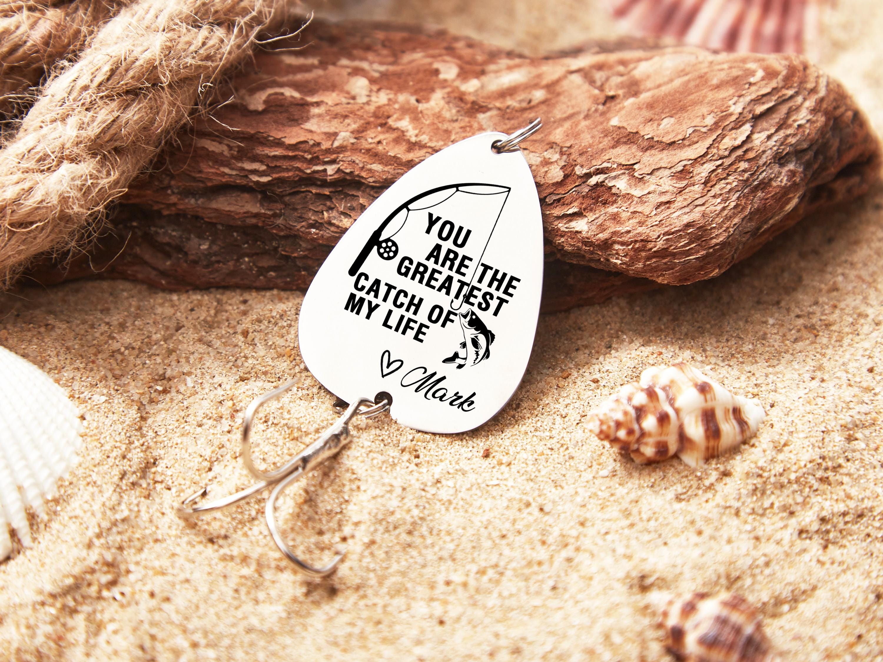 Fishing Gifts for Men-Engraved Fishing Lure-Personalized Fishing Keychain Gift-Fathers Day Giftt-Fishing Gift for Husband-Catch Fishing Lure