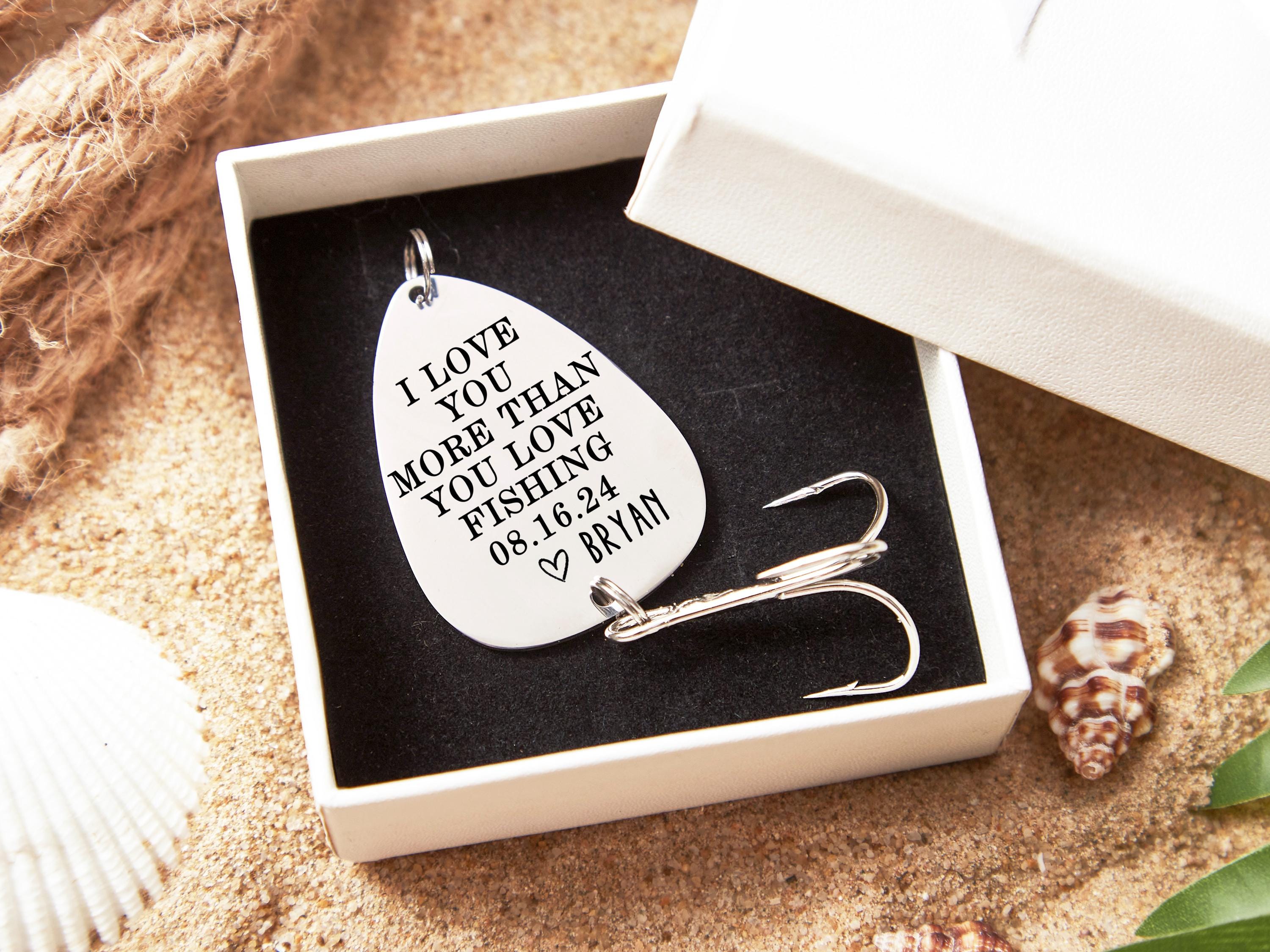 Fishing Gifts for Men-Engraved Fishing Lure-Personalized Fishing Keychain Gift-Fathers Day Giftt-Fishing Gift for Husband-Catch Fishing Lure