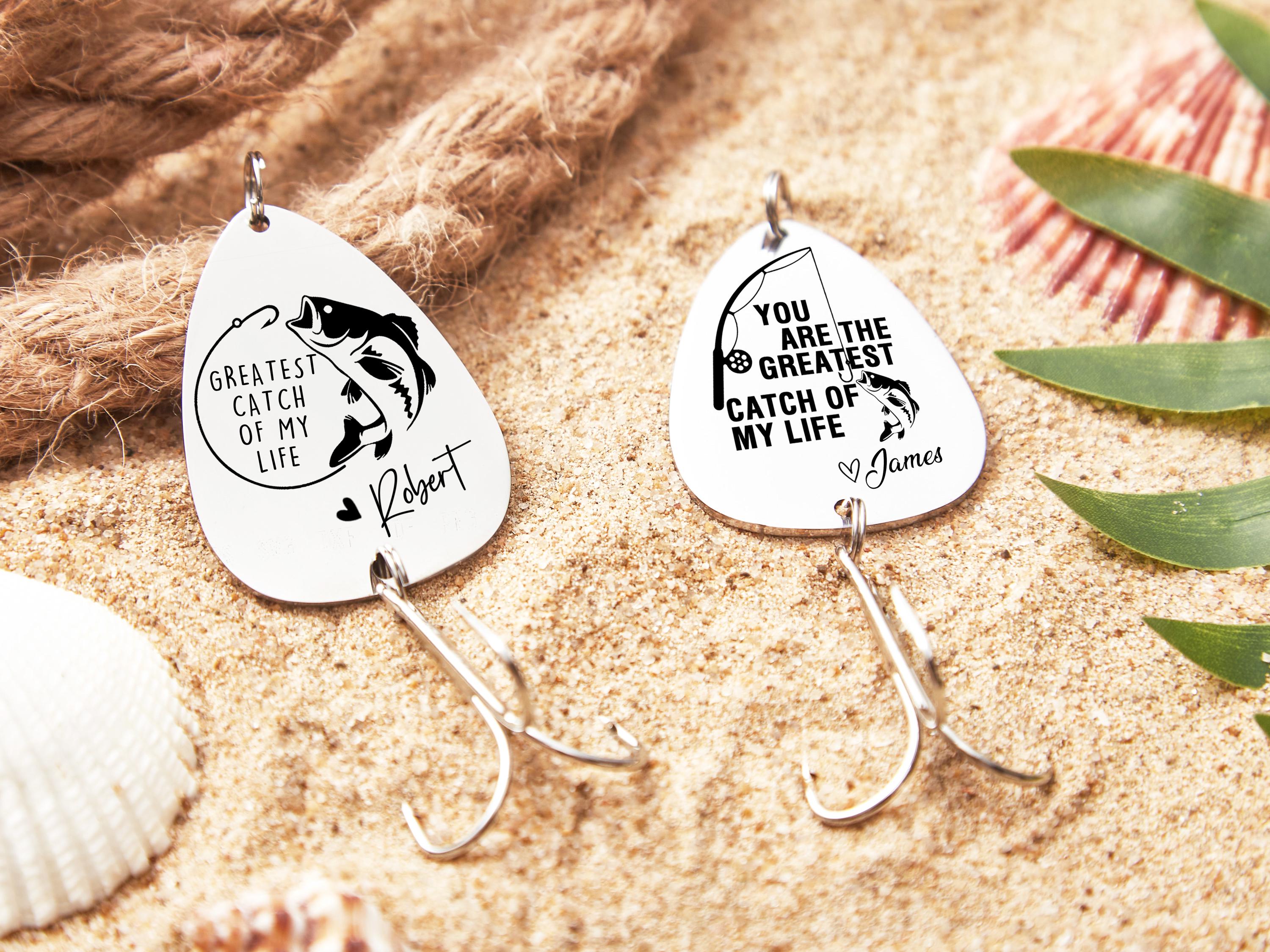 Fishing Gifts for Men-Engraved Fishing Lure-Personalized Fishing Keychain Gift-Fathers Day Giftt-Fishing Gift for Husband-Catch Fishing Lure
