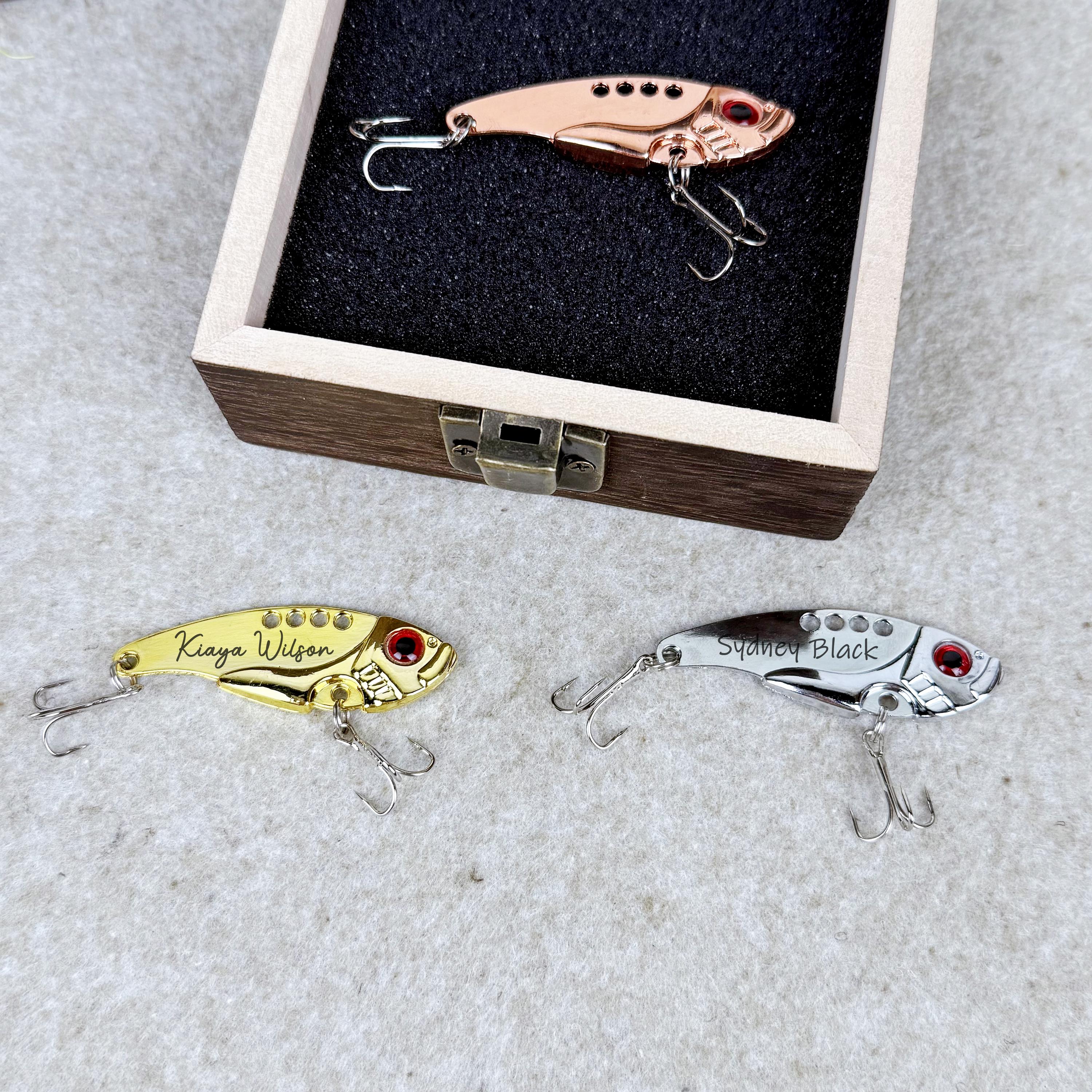 Custom Fishing Lure, Custom Metal Fishhook, Metal Fish Hook Bait Set, Fishing Buddy Gift, Fisherman Gift for Dad Uncle Husband