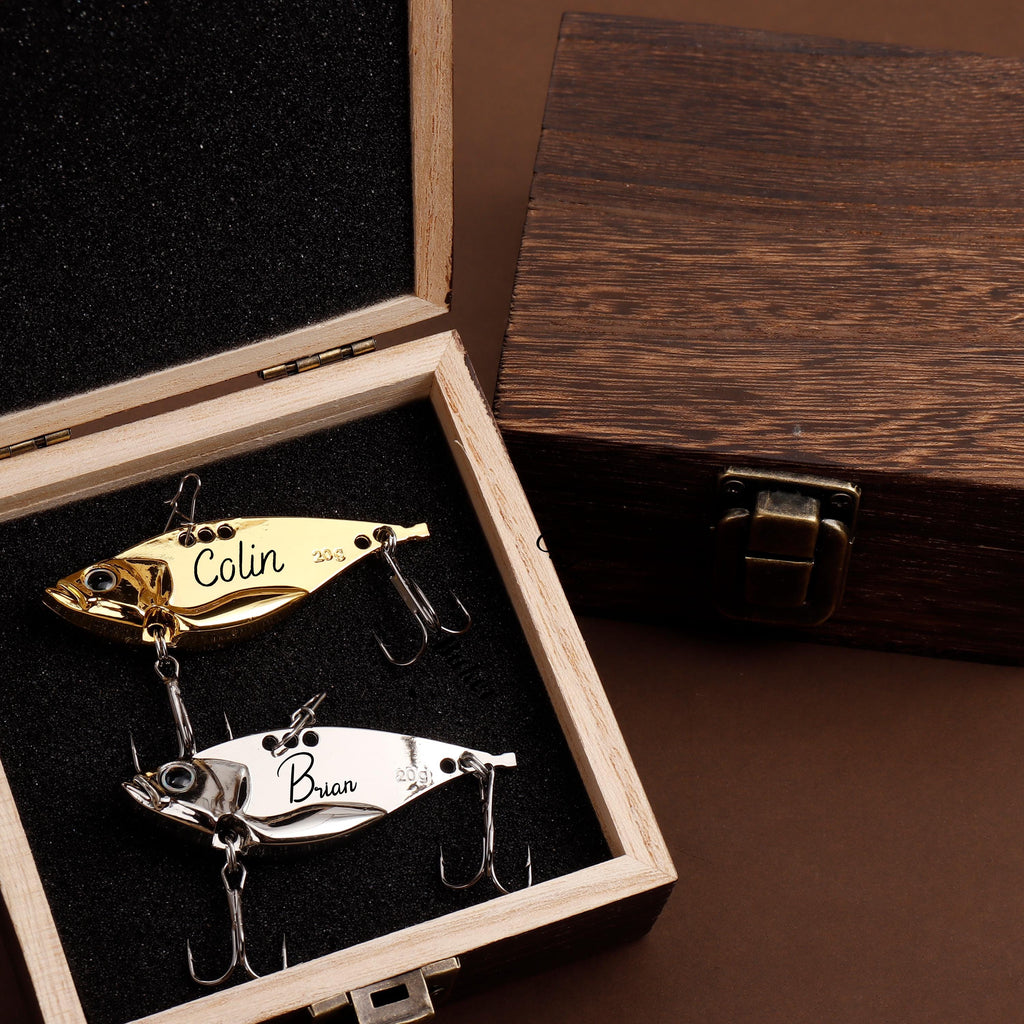 Custom Silver Gold Fishing Lure,Fishing Lover Gift,Lure Father's Day Gift, Metal Fishhook, Fishing Lures,  Fish Hook Gift, Father's Day gift