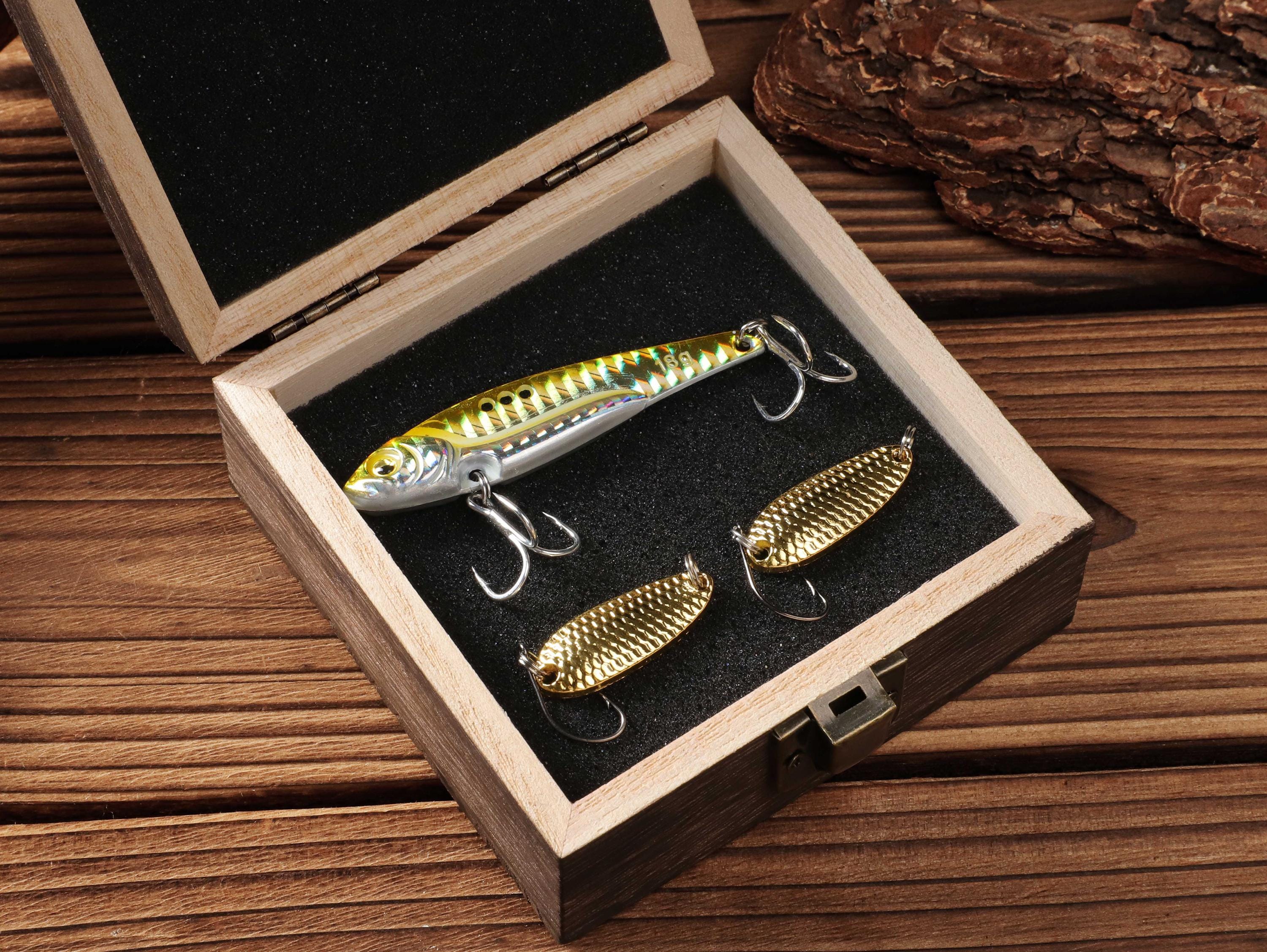 Personalized Bionic Fish Shape Metal Fishing Lures Set, Custom Metal Fishhook Set, Fishing Buddy Gift, Personalized Fishing, Gift for Dad