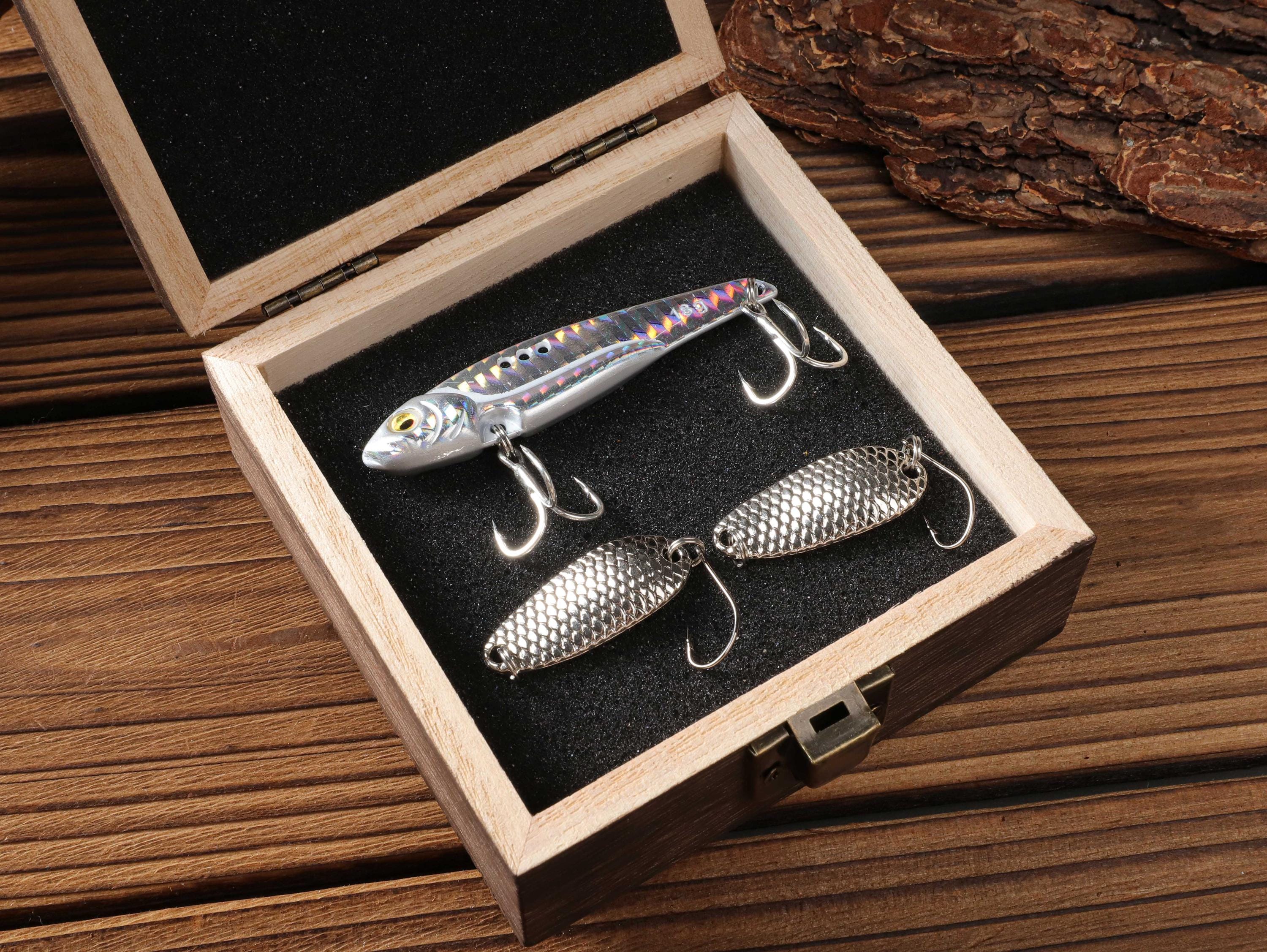 Personalized Bionic Fish Shape Metal Fishing Lures Set, Custom Metal Fishhook Set, Fishing Buddy Gift, Personalized Fishing, Gift for Dad
