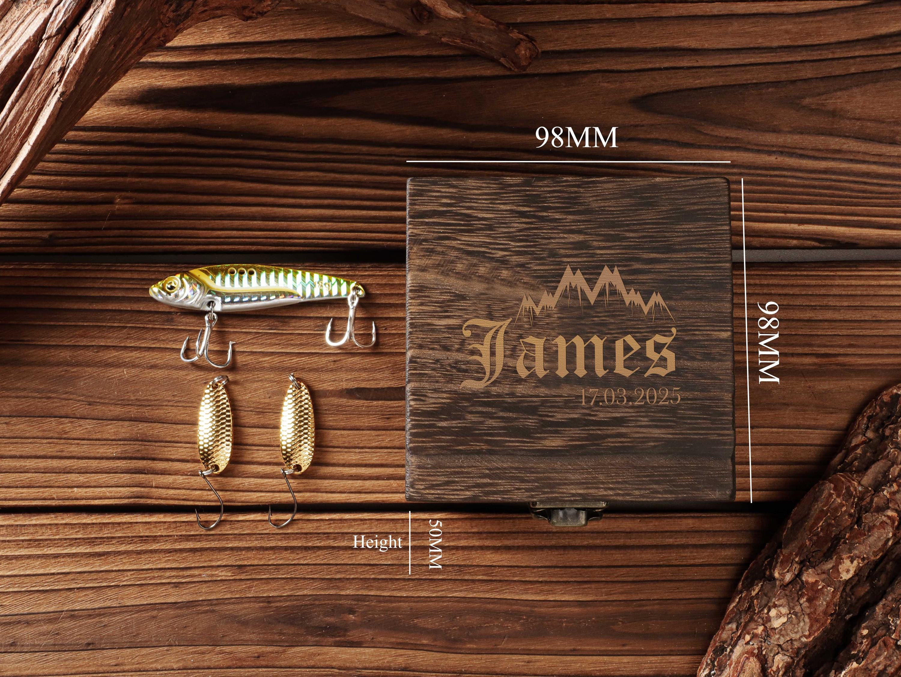 Personalized Bionic Fish Shape Metal Fishing Lures Set, Custom Metal Fishhook Set, Fishing Buddy Gift, Personalized Fishing, Gift for Dad