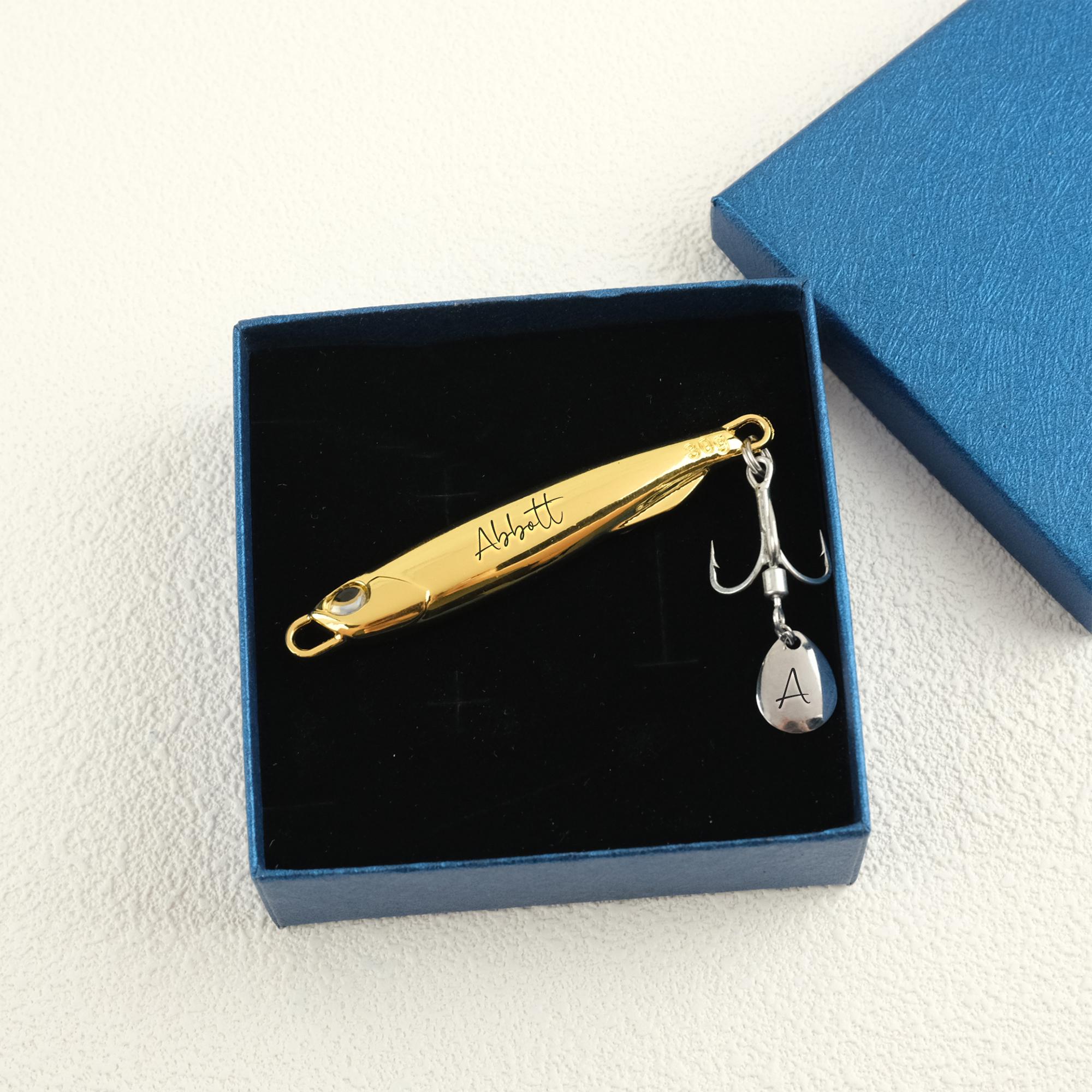 Custom Engraved Fishing Lure – Personalized Gift for Dad or Husband – Fisherman Gift – Keepsake Lure with Message – Gift Box Included
